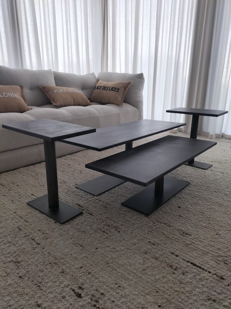 Table de salon sur mesure en fer dans le Var, Cavalaire, Saint-Tropez