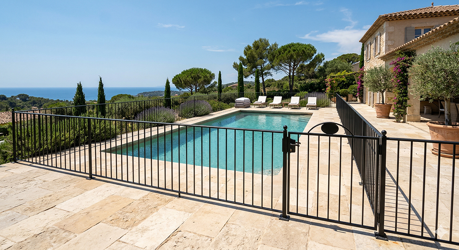 barrière sécurité piscine fer forgé var