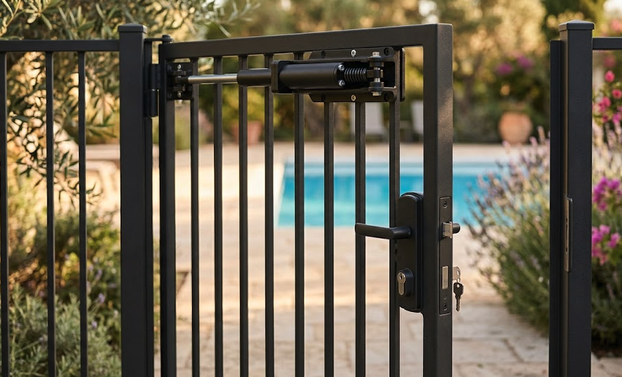 Portillon piscine fer forgé